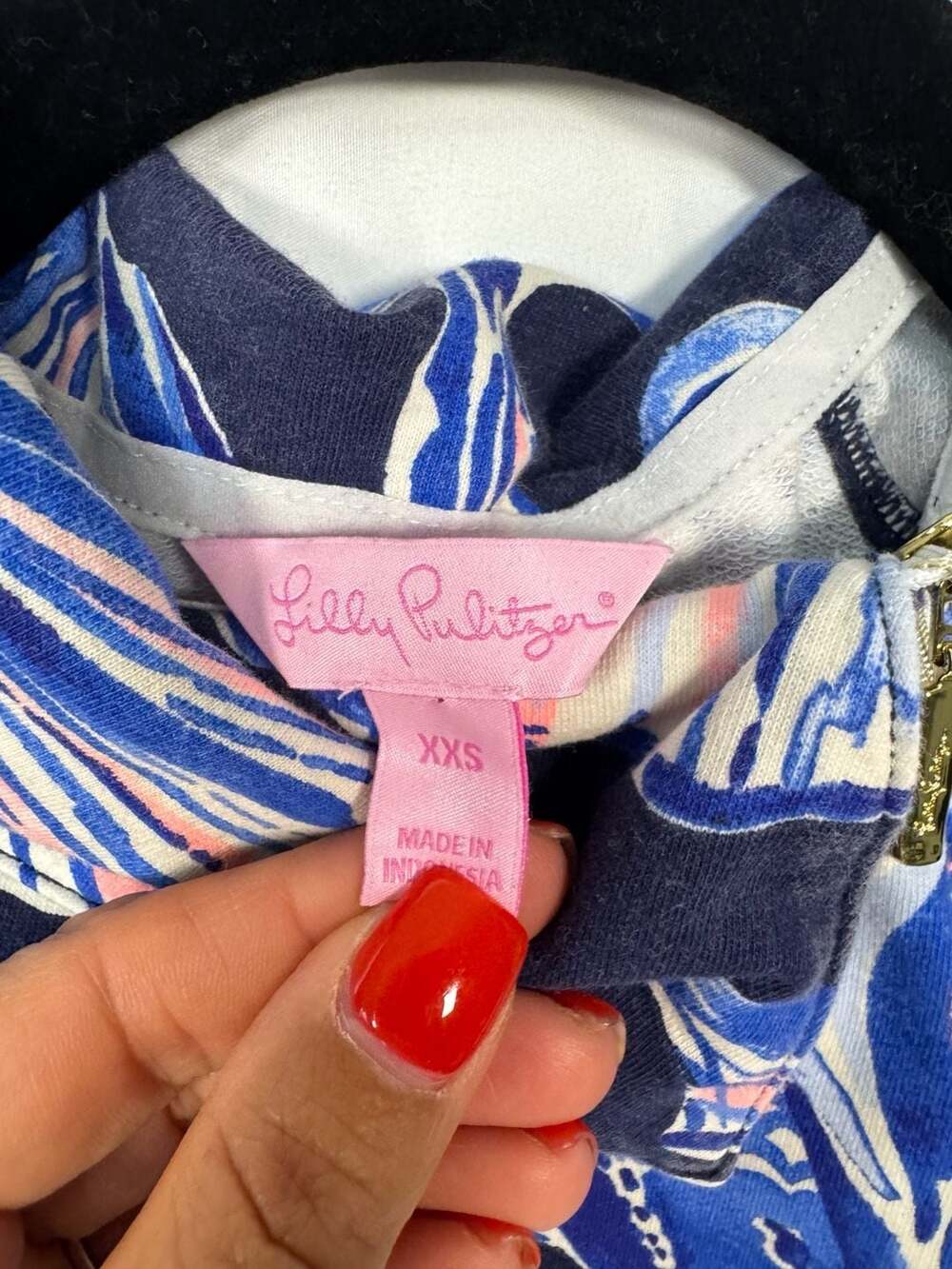 Lilly Pulitzer Booker Popover in Bright Navy In Reel Life Print - Picture 6 of 9